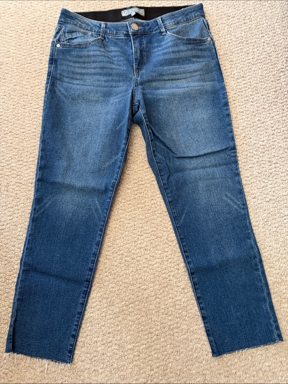 Wit & Wisdom Women's Straight Jeans in Dark Blue Denim